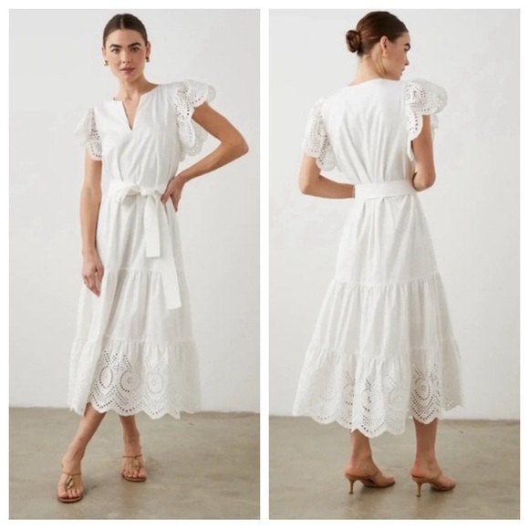 Rails Dresses & Skirts - New! Rails Gia Belted Eyelet Dress in White nwt 21848